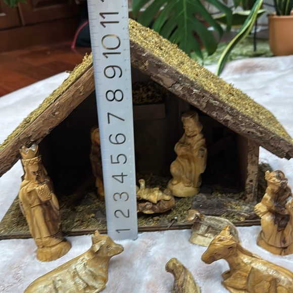 Vintage Creche Nativity with wooden characters - 12 pieces - Picture 3 of 6